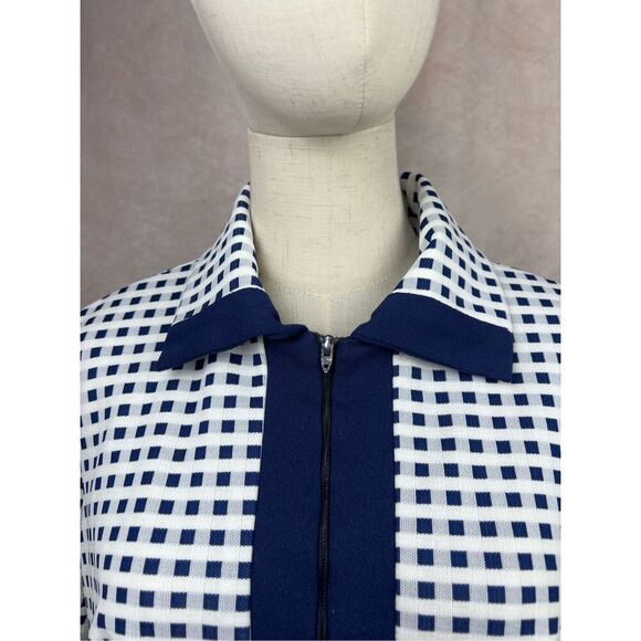 Vintage 1970s 60s Checkered Mini Dress Tunic Mod MCM GoGo - Picture 2 of 5